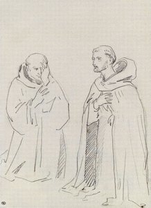 Twee knielende religieuzen door Édouard Manet